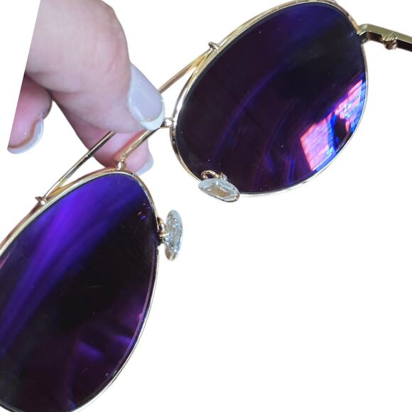 Diff Eyewear Aviator Sunglasses Koko GD-PK22 Oversized Gold Frame Pink Lens main image 6